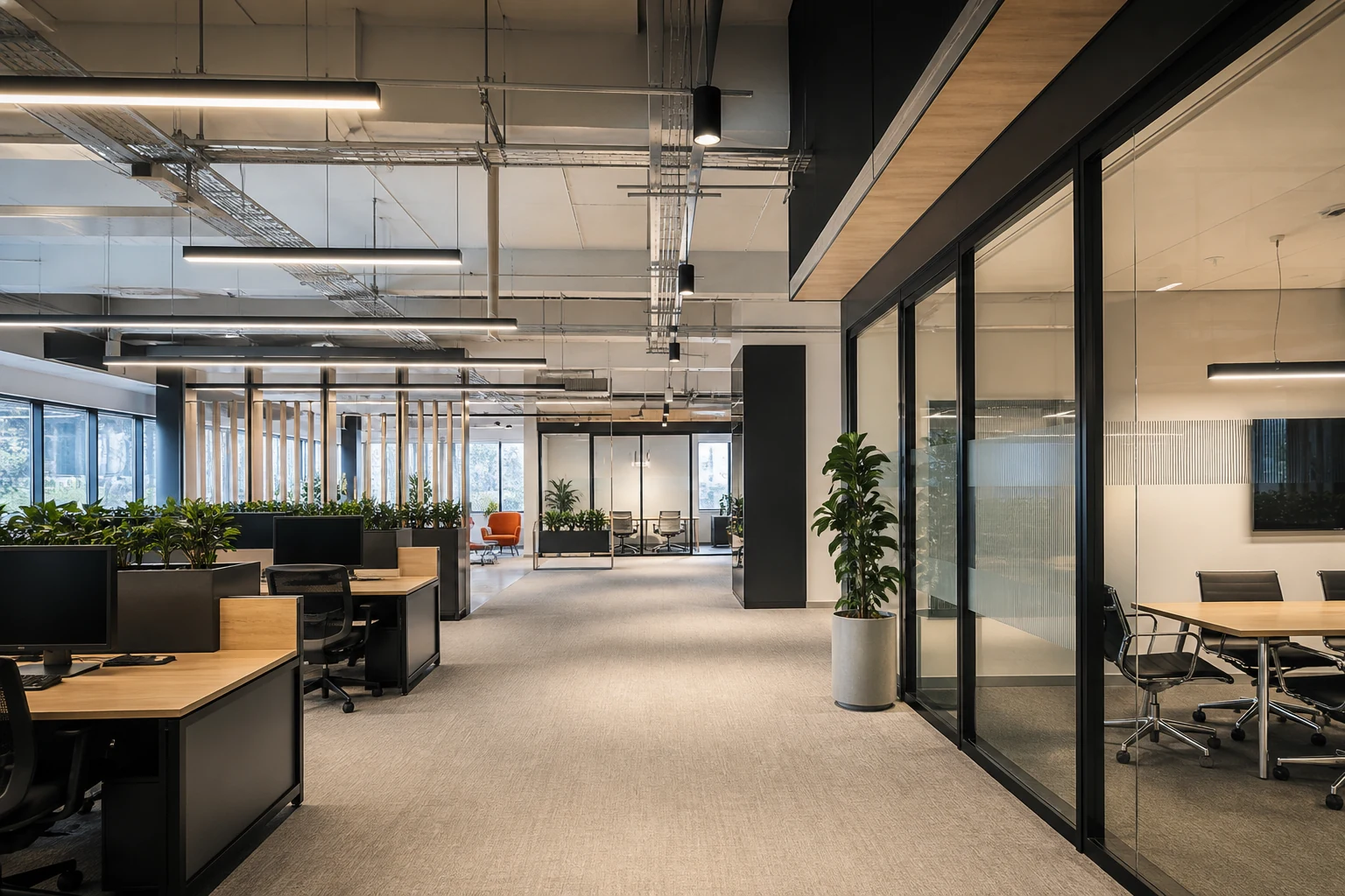 Contemporary commercial office electrical fit-out